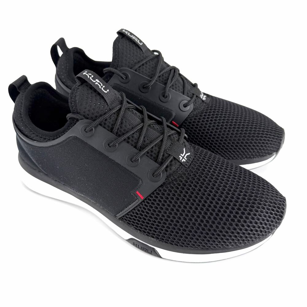 KURU Atom Men 8.5 NIB Black Red Sneakers Plantar Fasciitis Relief Athletic Shoe